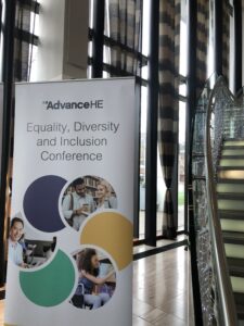 Photo of Advanced HE EDI conference sign