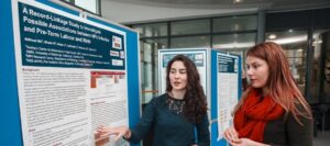 Students at a poster session.