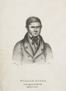 Engraved portrait of William Burke