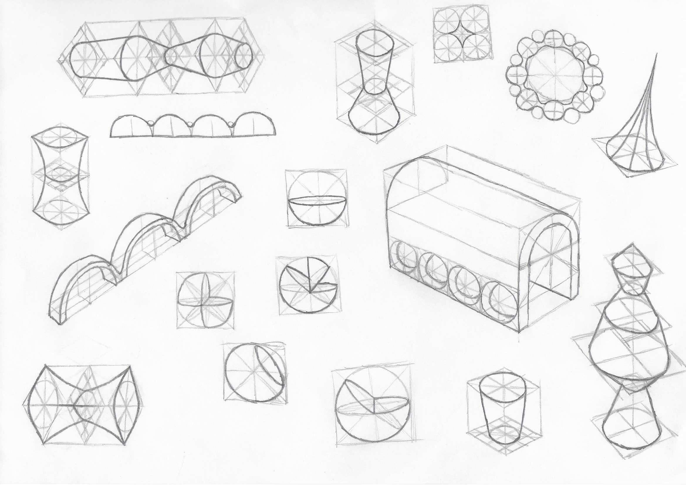 Life Drawing class - drawing with geometric shapes to get proportions