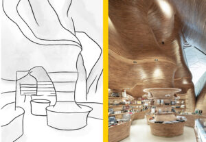 In this picture, I tried to sketch the interior of the national museum of qatar by doing a shading work.
