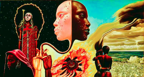 “Bitches Brew” Afrofuturist Painting by Marti Klarwein http://www.revolt-motion.com/the-rebirth-of-afro-indigenous-futurism.html
