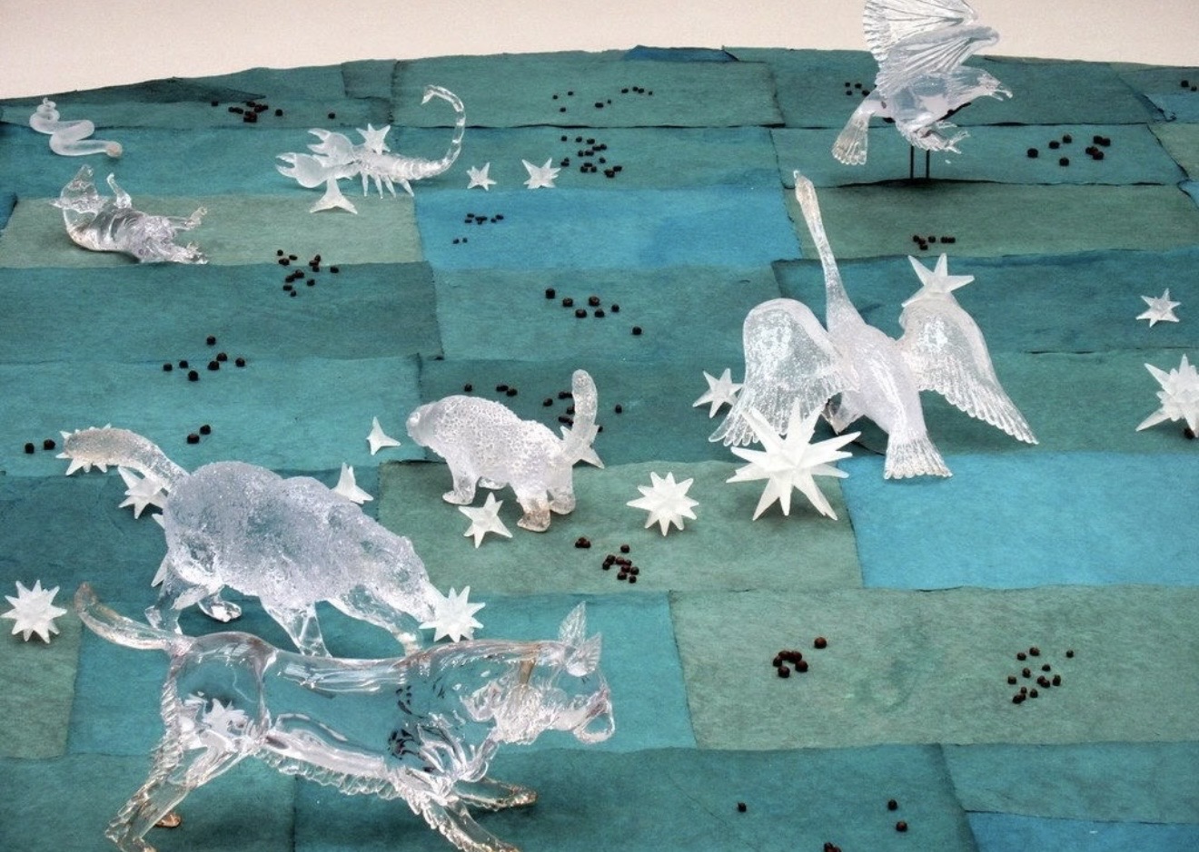Title: ConstellationArtist: Kiki Smith Date: 1996 Materials: Glass, ink on Nepalese paper Dimensions: Variable installation