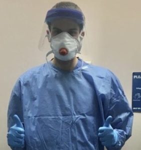 Dr Clark Russell in PPE at work