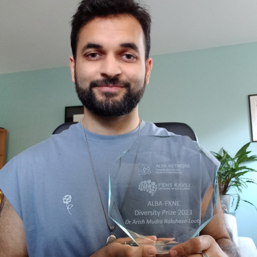 Arish Mudra Rakshasa-Loots with his Diversity Award.