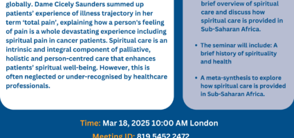 SCPHRP Research Seminar Series No.15-How spiritual care is provided in Sub-Saharan Africa to improve patients’ spiritual well-being?