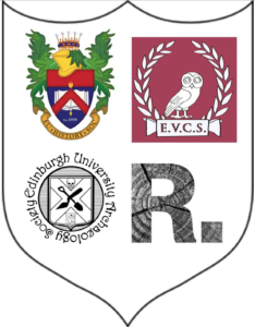 Logos of the four student societes within the School