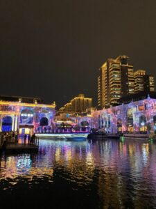 Beijing lit up to celebrate the mid-autumn festival.