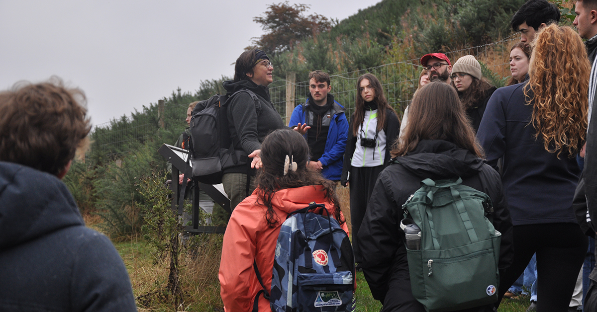 Archaeology students on a field trip