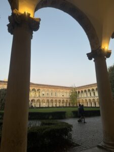 A view through arches of Milan