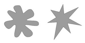 Rounded blob and spiky blob