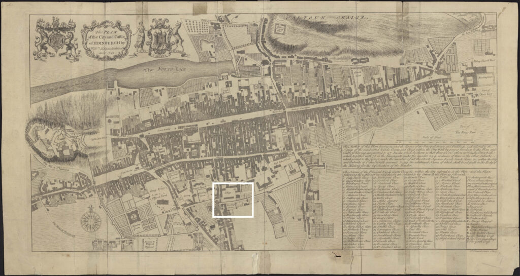 An old 18th century map of Edinburgh