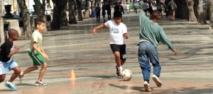 Street football game