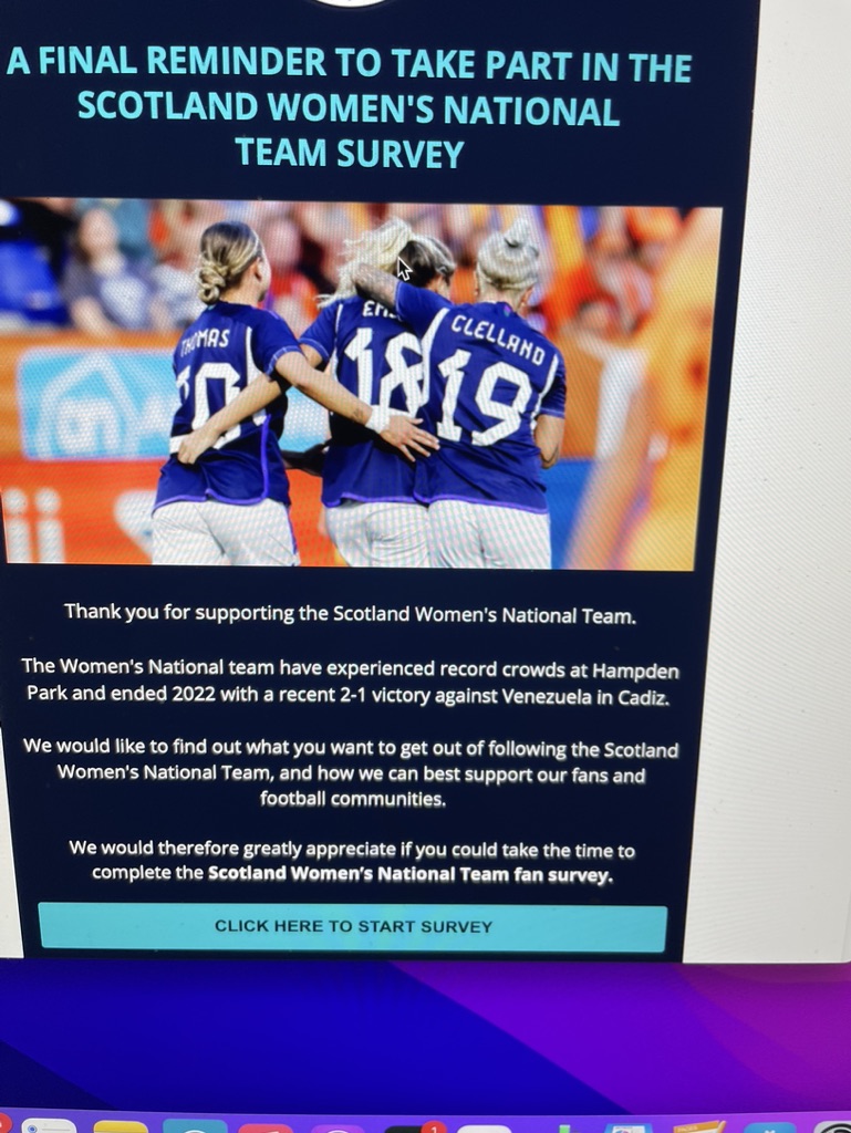 2022 Scottish Women’s National Team Football Fan Survey. Sport Matters