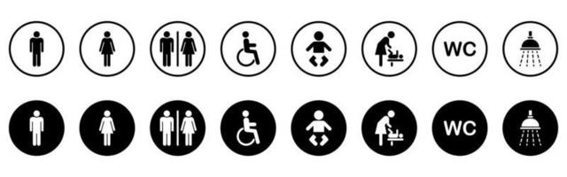 Icons representing toilet facilities