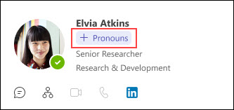 Microsoft 365 pronoun options