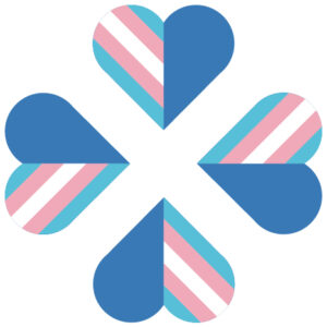 Staff Pride Network logo featuring 4 hearts with trans flag detailing