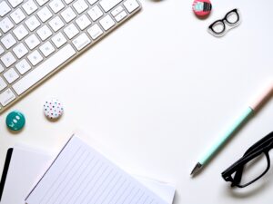 laptop and stationery