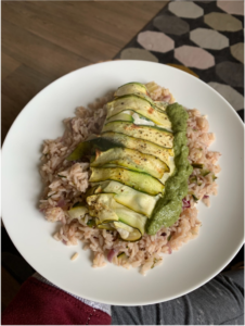 Rice and courgette salad