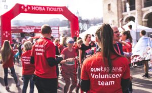 Volunteer team at a race