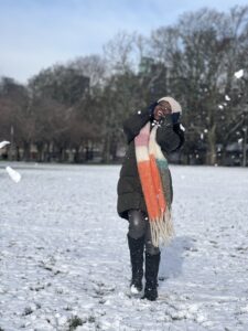 Photo of student Adekiite in the snow 