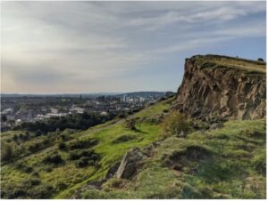 The picturesque Arthur's Seat with Edinburgh's skyline in the background