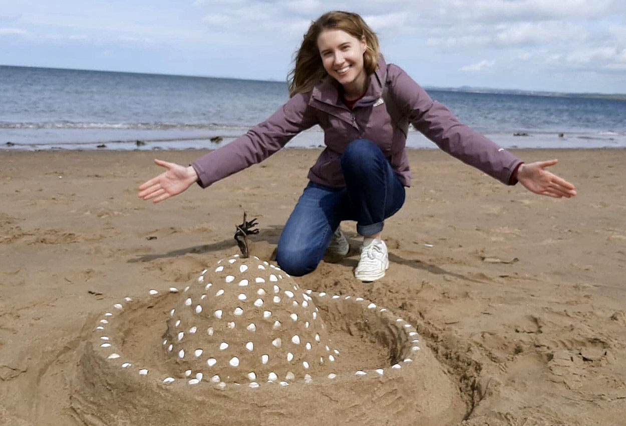 Alexandra on the beach at Portobello