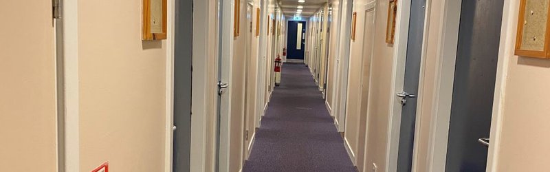 Student accommodation hallway