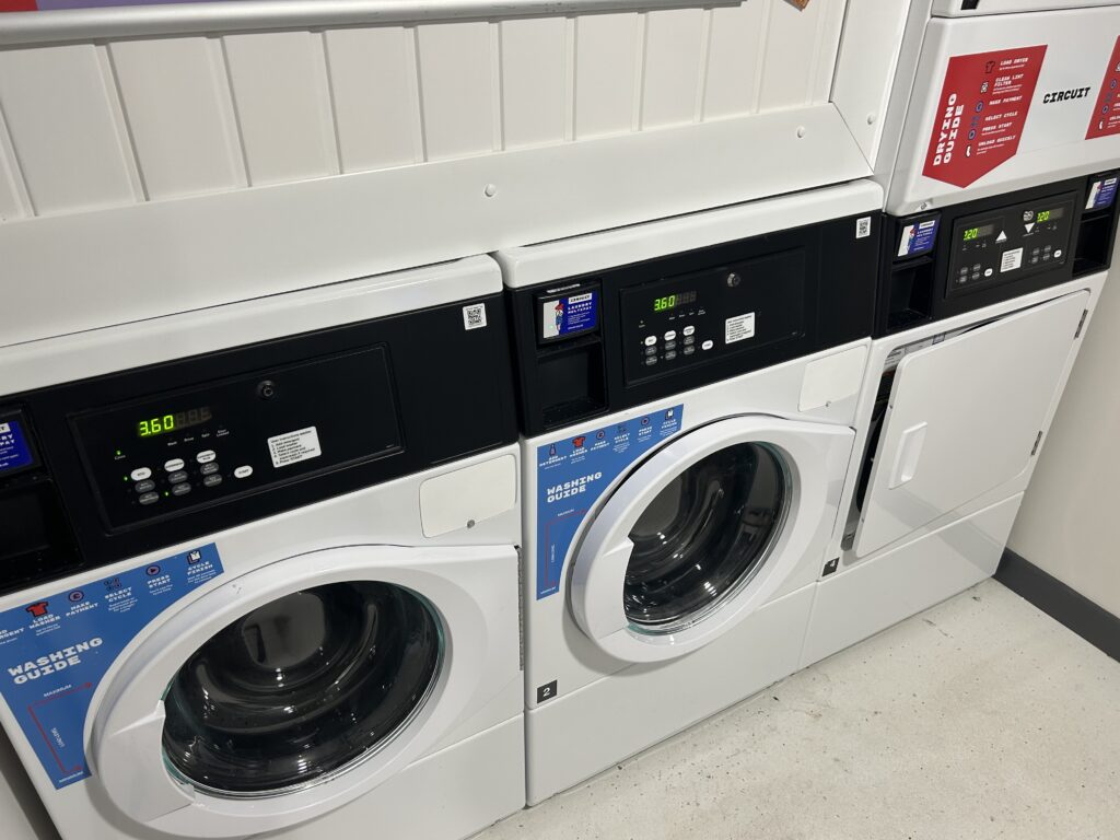 The University laundry room with washing machines