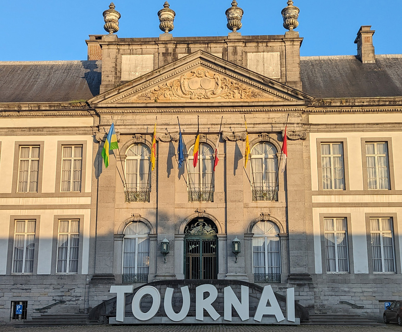 View of a historic building in Tournai