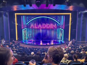 A pantomime production of Aladdin.