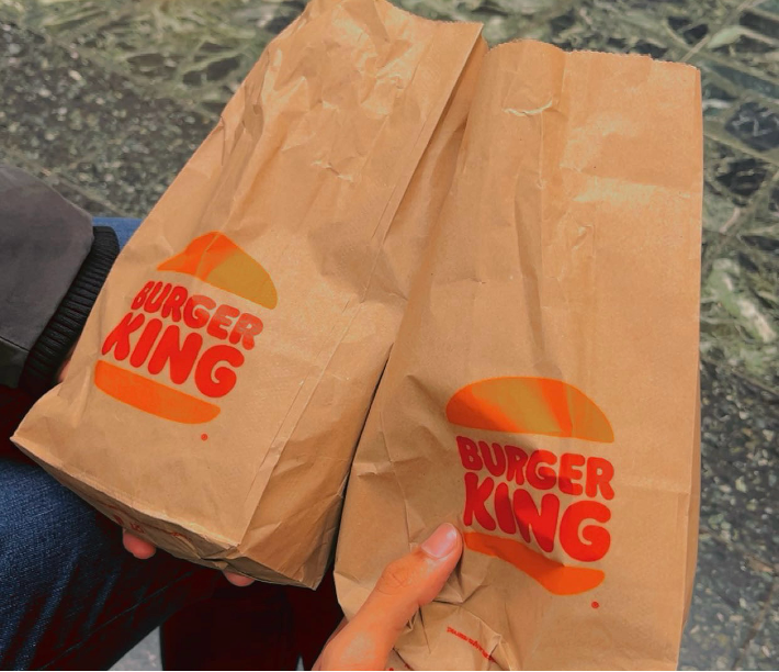 two brwon burger king bags