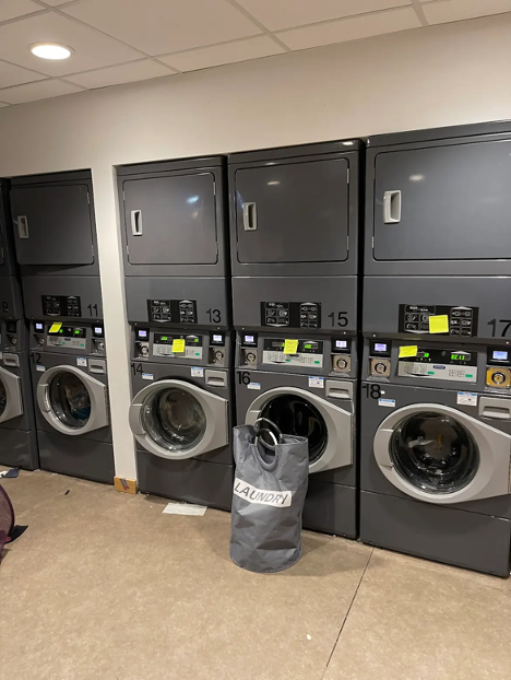Laundry day, washers and dryers