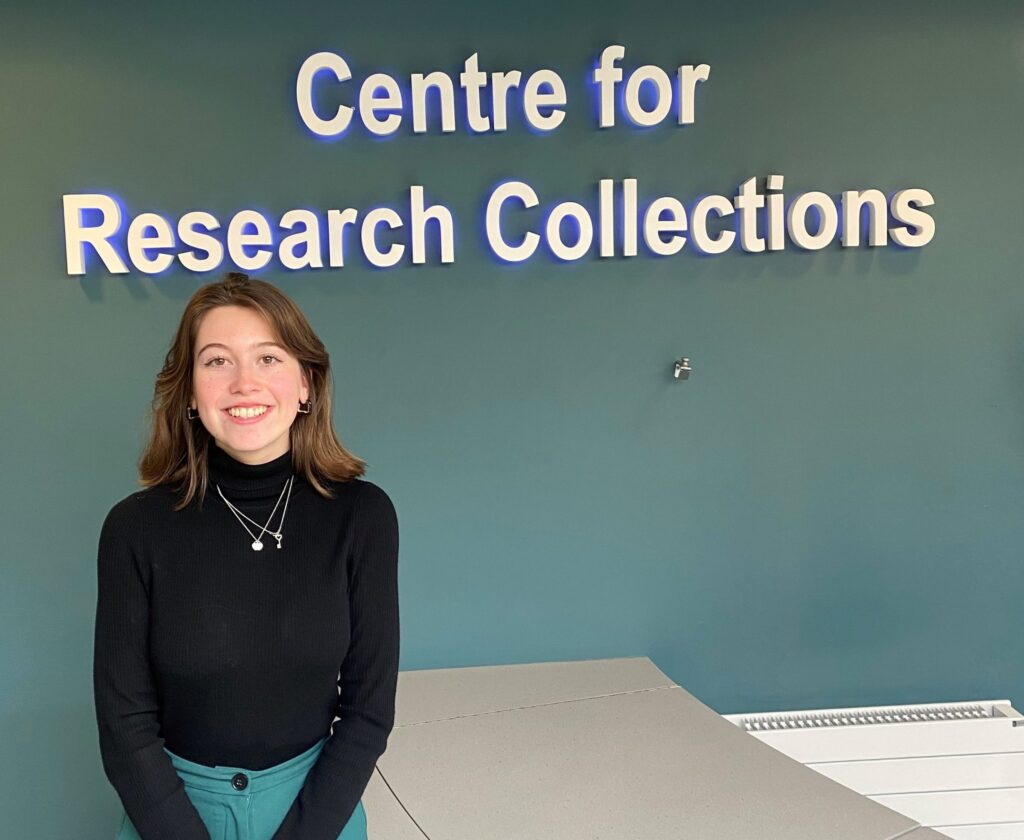 Alice outside the Centre for Research Collections