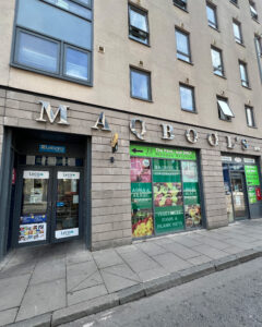 Exterior of Maqbool's supermarket in Edinburgh