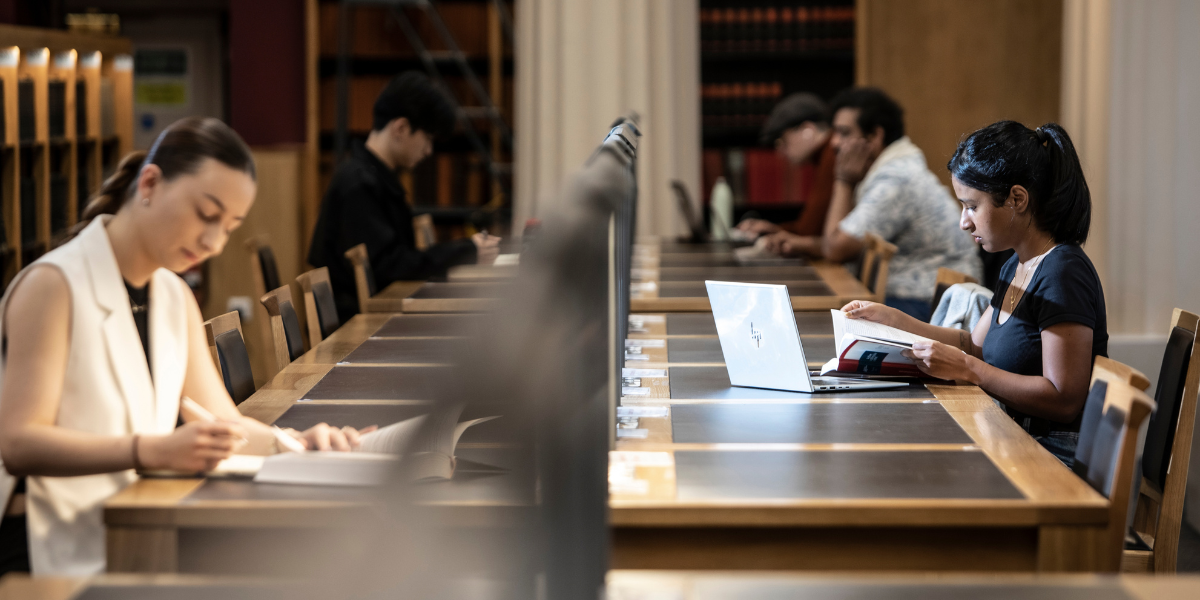 Students studying in the Law Library, Old College.