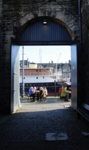 Shot taken in Custom Land looking out to the waterfront in Leith.