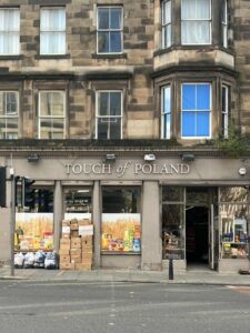 Exterior of Touch of Poland shop in Edinburgh.