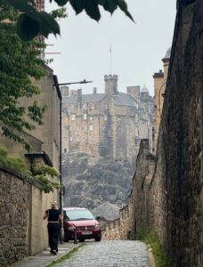 A view of Edinburgh Castle taken from the Vennel street.