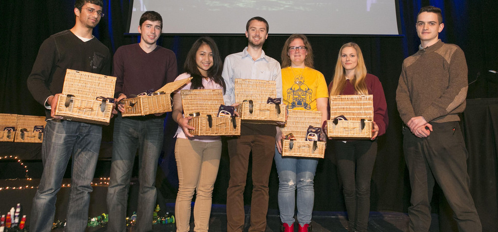 Elizabeth with other student volunteers at the Sustainability Awards ceremony. Photograph by Graham Clark.