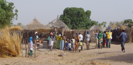 Villagers by well in Africa