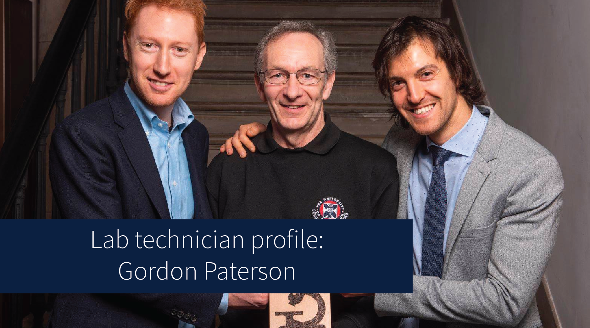 Lab technician profile:Gordon Paterson, Chemical Engineering Teaching Lab, Lab Awards, Bronze — at St Cecilia's Hall: Concert Room & Music Museum, left: Rupert, right: Enzo