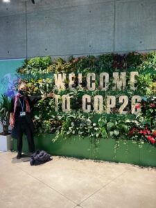 COP living wall - "Welcome to COP26"