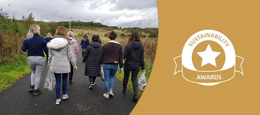 The team on one of their wellbeing walks