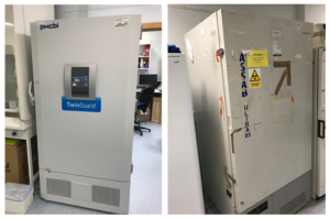 New, energy-efficient ultra-low temperature freezers replace 15-year-old freezers