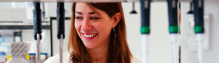 a student smiling