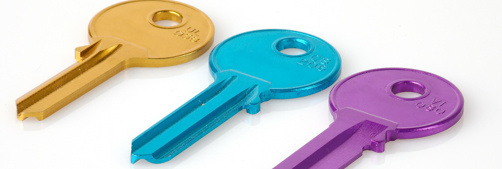 Three coloured keys