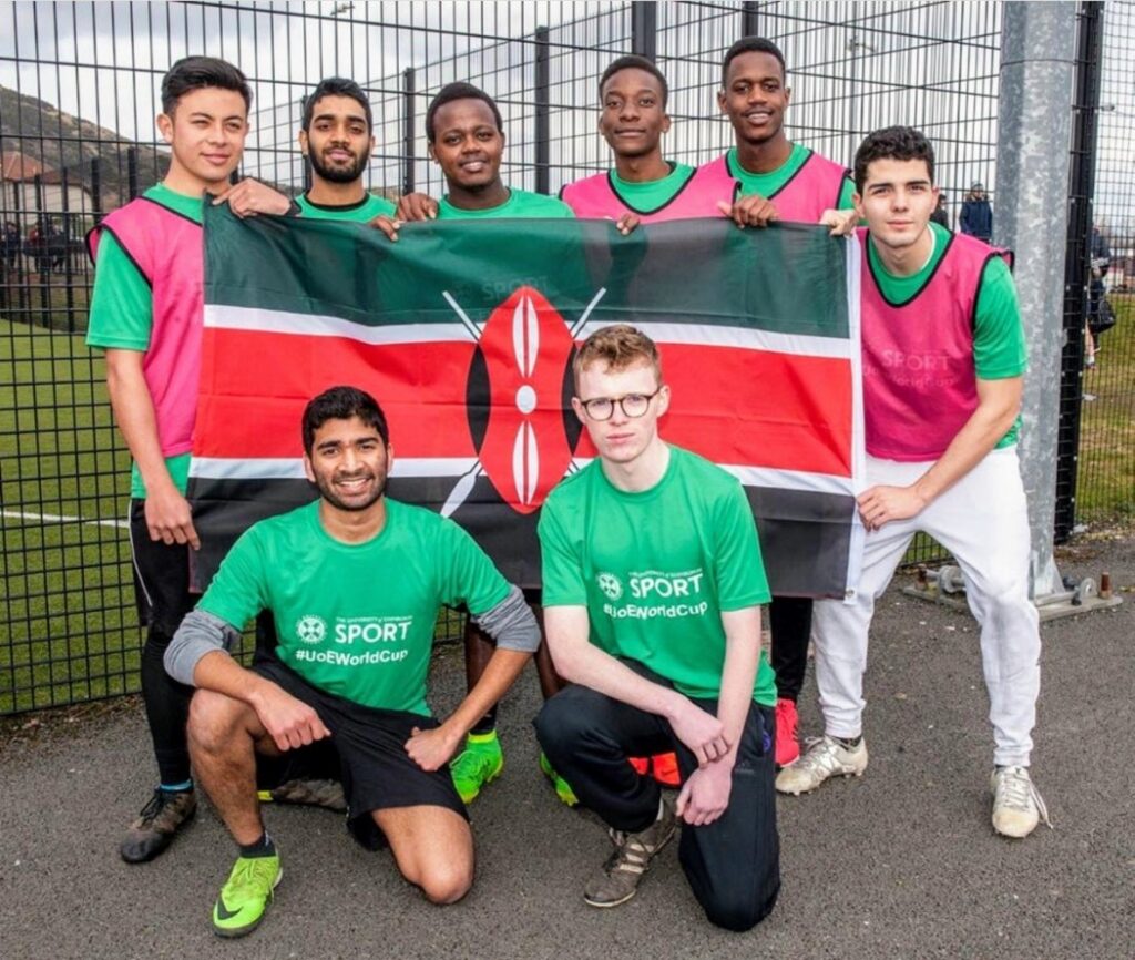 Group photo of the author with UoE World Cup players