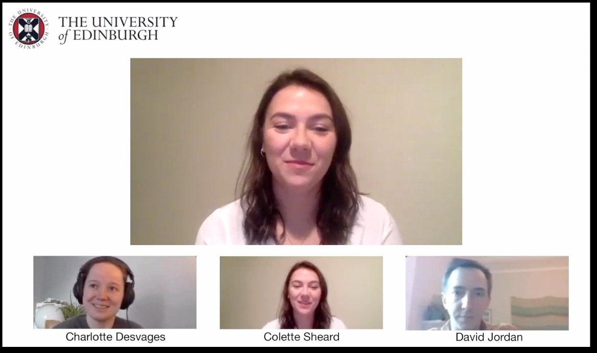 Screen grab of a video conference call between the contributors of the video