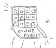 Image sketch of online agency Teams call